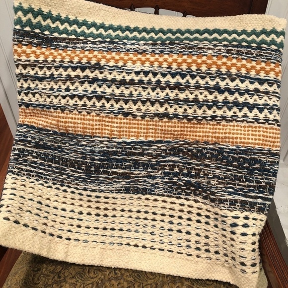 Magnolia Home Jordan Blue & Orange Accent Pillow Cover, 20" x 20" - Picture 2 of 8